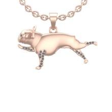 0.17 Ctw VS/SI1 Diamond 14K Rose Gold Gift for Animal Lovers Pendant Necklace ALL DIAMOND ARE LAB GR