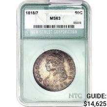 1818/7 Capped Bust Half Dollar NTC MS63
