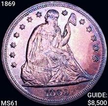 1869 Seated Liberty Dollar UNCIRCULATED