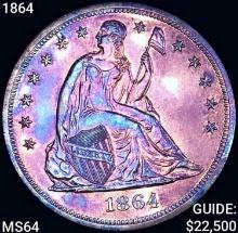 1864 Seated Liberty Dollar CHOICE BU