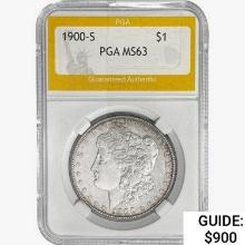 1900-S Morgan Silver Dollar PGA MS63