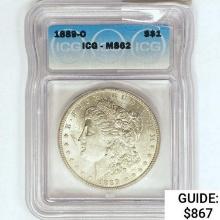 1889-O Morgan Silver Dollar ICG MS62