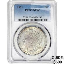1891 Morgan Silver Dollar PCGS MS63