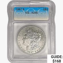 1887-S Morgan Silver Dollar ICG AU55