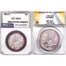 1881&1901 [2] Morgan Silver Dollar PCI/ANACS MS/EF