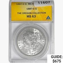 1887-O Morgan Silver Dollar ANACS MS63
