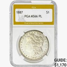 1887 Morgan Silver Dollar PGA MS66 PL