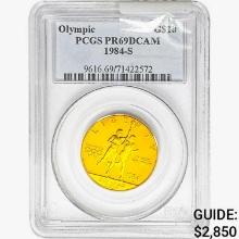 1984 $10 1/2oz Gold Olympic  PCGS PR69 DCAM