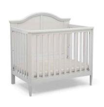 Delta Children Mini Convertible Baby Crib with Mattress and 2 Sheets