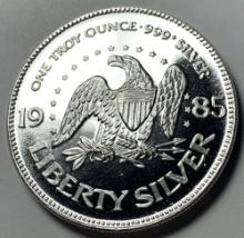 1985 A-Mark "Life Liberty Hapiness" 1 Ozt .999 Silver