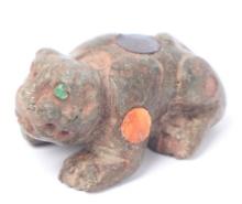 Pre-Columbian Jade Miniature Jaguar w/ Inset Stone Spots