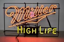 Miller High Life neon sign, 27" x 16"