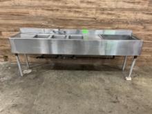 Three Compartment Bar Sink with Dump Station