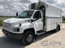 2008 GMC C5500 Enclosed Service Truck Runs & Moves With Jump, Check Engine Light On, Parking Brake L