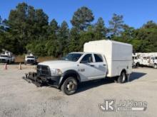 2015 RAM 4500 4x4 Crew-Cab Enclosed High-Top Service Truck Runs & Moves) (No Winch Cable