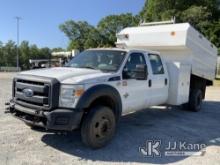 2015 Ford F550 4x4 Crew-Cab Chipper Dump Truck Runs, Moves & Dump Bed Operates) (Check Engine Light 