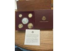 1995 U.S. EAGLES 5-COIN SET IN HOLDER GOLD AND SILVER