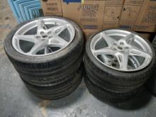 ALLOY Front & Back Tire & Rim Set Off of Ferrari 458 / Matching Rims W/ Different Size Tires. Low Pr