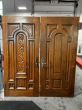 Solid Wood French Doors / Heavy Doors W/ Brass Accents