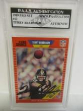Terry Bradshaw of the Pittsburgh Steelers signed autographed slabbed sportscard PAAS COA 817
