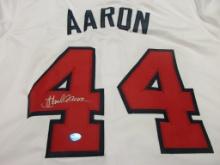 Hank Aaron of the Atlanta Braves signed autographed baseball jersey TAA COA 056