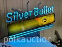 SILVER BULLET NEON SIGN  **NO SHIPPING AVAILABLE**