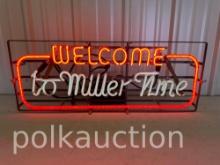 WELCOME TO MILLER TIME NEON SIGN  **NO SHIPPING AVAILABLE**