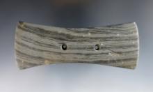 Superb! 4 3/4" Bi-Concave Gorget found in Harrison Co., Ohio. Ex. Lar Hothem collection.