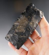 3 9/16" Paleo Square Knife that is well made from Coshocton Flint. Found in Portage Co., Ohio.