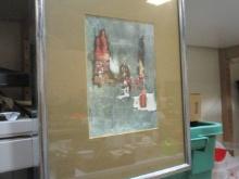 Framed and Matted Abstract Print