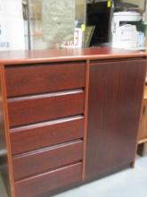 Danish Modern Style Cherry Stained Wood Chest/Armoire