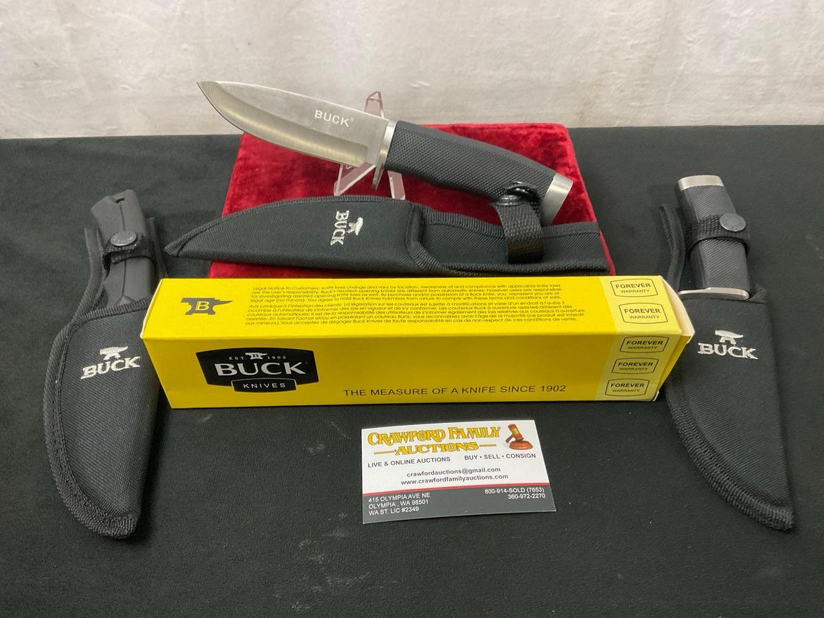 Trio of Modern Buck Fixed Blade Knives, Including 1x 679 with original box