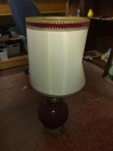 Antique Ruby Red Hobnail MCM Table Lamp