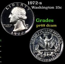 Proof 1972-s Washington Quarter 25c Grades GEM++ Proof Deep Cameo