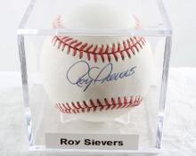 MLB Autographed Baseball Roy Sievers in Case