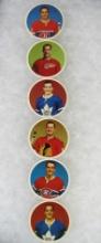 RARE High Grade 1962-63 El Producto Hockey Discs Full Panel (Attached) Gordie Howe ++