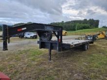 1995 24' X 8' GOOSENECK FLATBED TRAILER, TANDEM AXLE, WITH 5' RAMPS, NO PAP