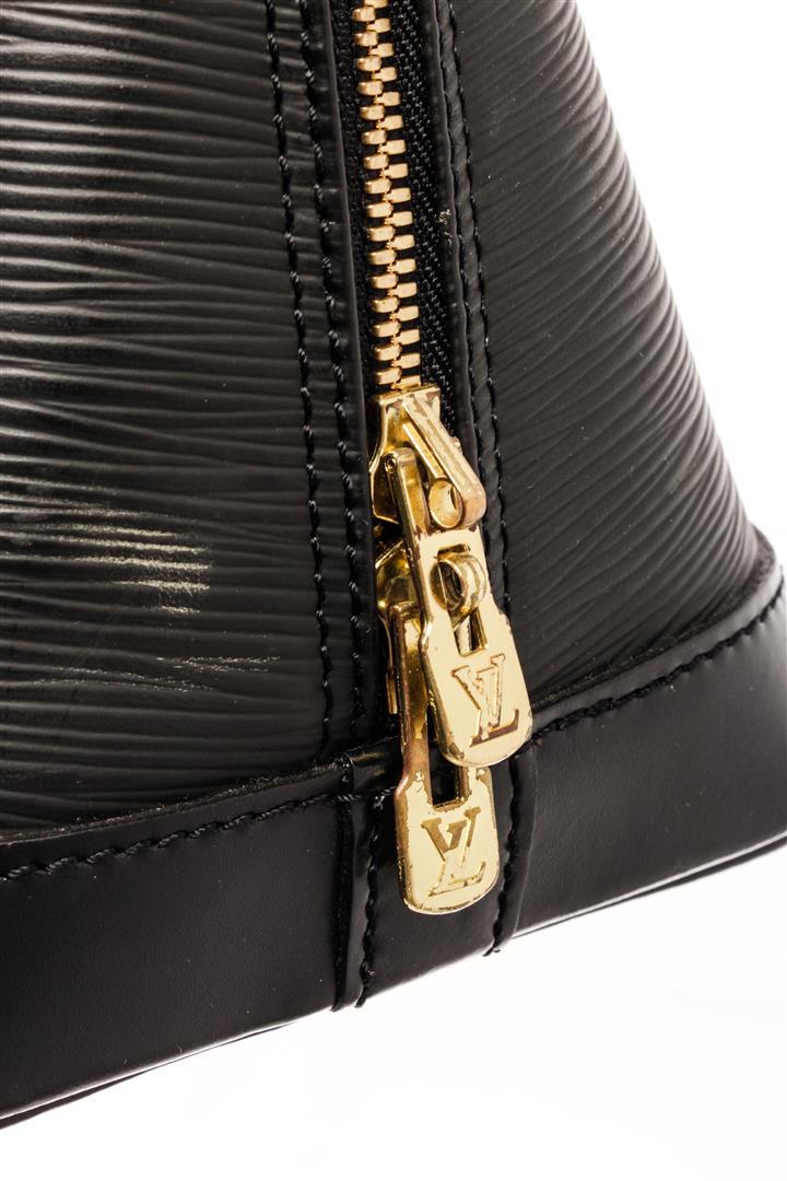 Louis Vuitton Black Epi Leather Alma Satchel Bag