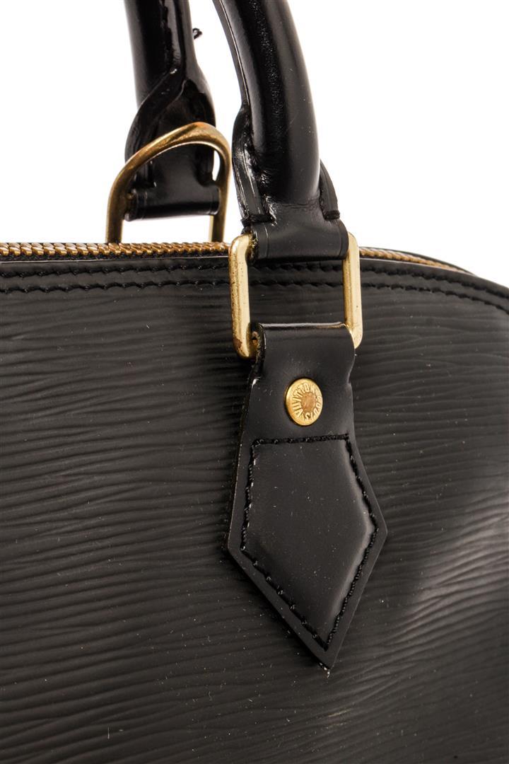 Louis Vuitton Black Epi Leather Alma Satchel Bag