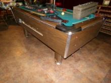 Antique Coin Operated 6' Pool Table, Approx. 75 Yrs Old, Still in Good Usea
