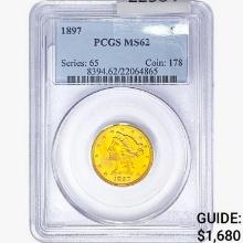 1897 $5 Gold Half Eagle PCGS MS62
