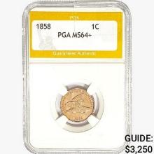 1858 Flying Eagle Cent PGA MS64+