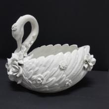 Porcelain Swan Bowl, marked made in Italy