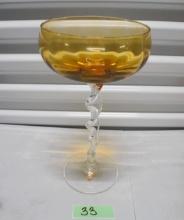 Amber Glass Wine Glass
