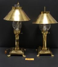Orient Express Paris Istanbull Brass Lamp Set