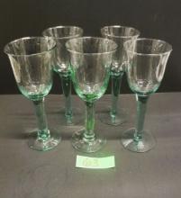Green Wine Glass set of 5