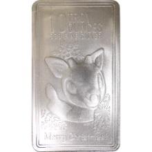 10 Ounce Silver Bar Christmas--Rudolph the Reindeer