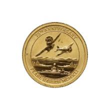 Tuvalu $15 Tenth Ounce Gold PF 2016 75th Anniversary Pearl Harbor