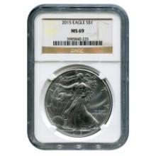 Certified Uncirculated Silver Eagle 2015 MS69 NGC