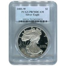 Certified Proof Silver Eagle 2001-W PR70DCAM PCGS